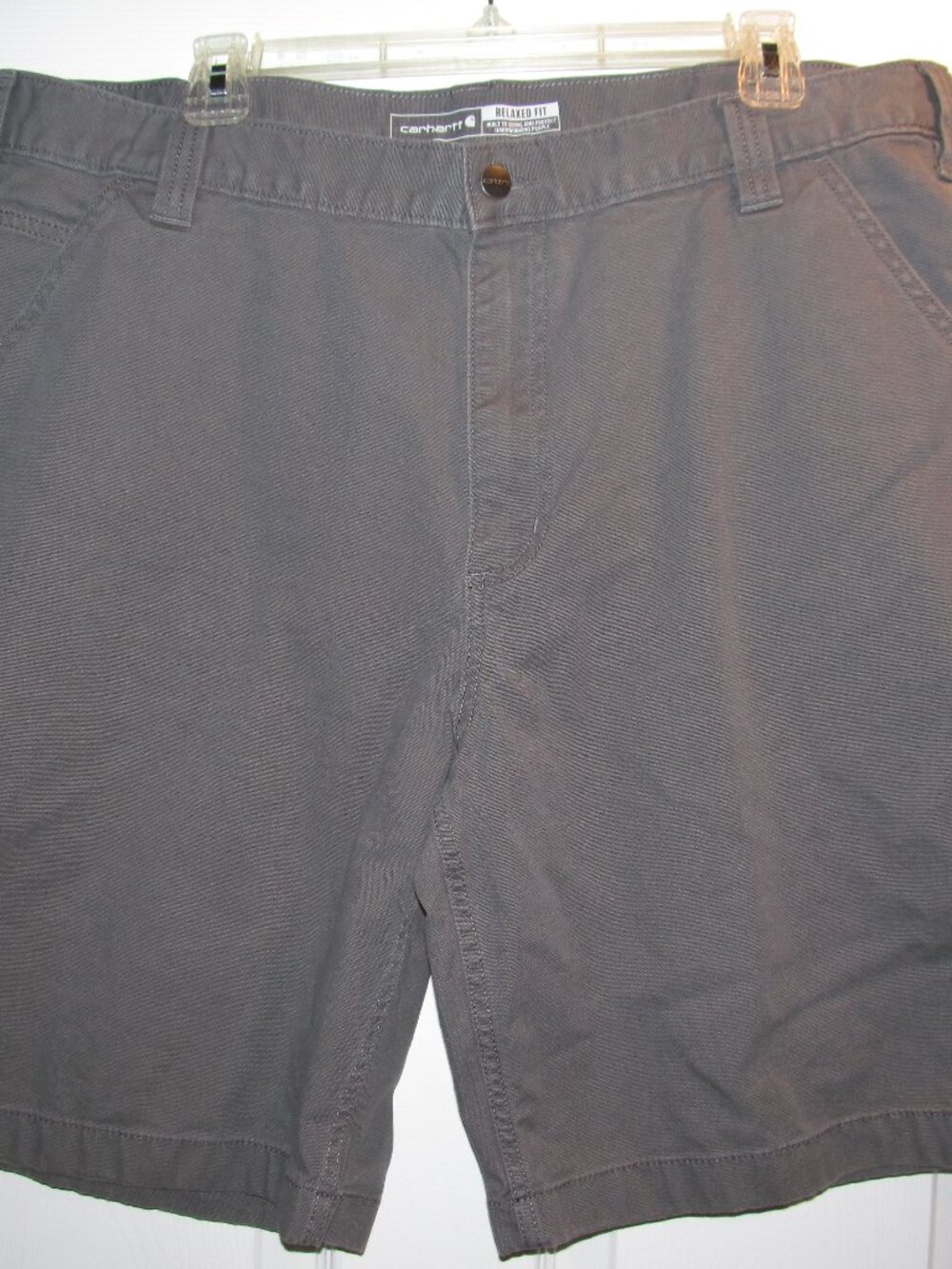 Carhartt Mens Size 40 Gray Relaxed Fit Rugged Flex Canvas Work Shorts BS2514-M